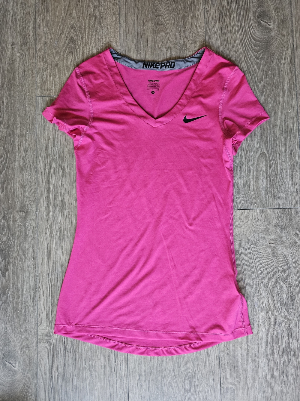 Nike PRO Pink V-Neck Short Sleeve Performance Tee NWOT